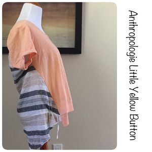 Anthropologie peach top with striped back size s